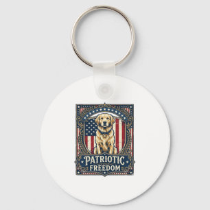 Patriotisches Golden Retriever Vektorgrafik T-Shir Schlüsselanhänger