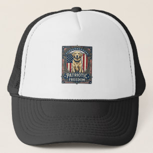 Patriotisches Golden Retriever Vektorgrafik T-Shir Truckerkappe