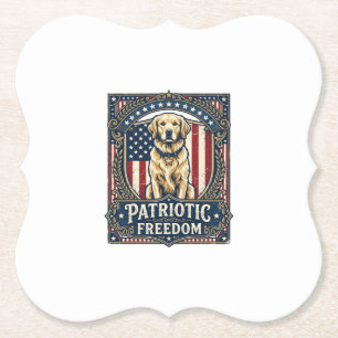 Patriotisches Golden Retriever Vektorgrafik T-Shir Untersetzer