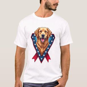 Patriotisches Golden Retriever Victory Ribbon T-Sh T-Shirt