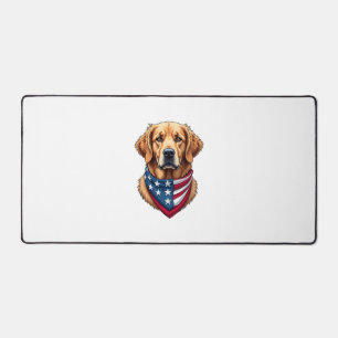 Patriotisches Golden Retriever Vintage Gravur Shir Schreibtischunterlage
