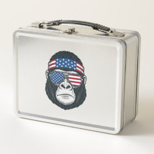 Patriotisches Gorillage sicht Alte Gravur Vektor_1 Metall Brotdose