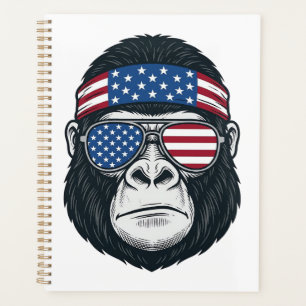 Patriotisches Gorillage sicht Alte Gravur Vektor_1 Planer