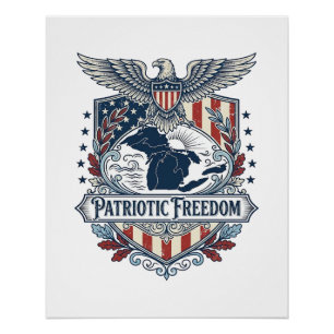 Patriotisches Great Lakes Pride Vektorgrafik T-Shi Poster