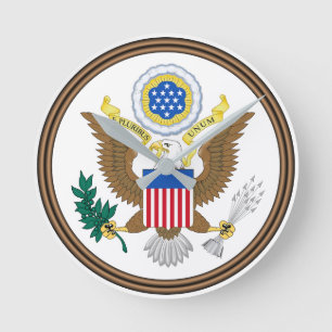 Patriotisches Großes Siegel der Vereinigten Staate Runde Wanduhr
