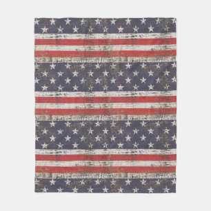 Patriotisches Grunge US Flagge Pattern Fleecedecke