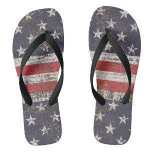 Patriotisches Grunge US Flagge Pattern Flip Flops