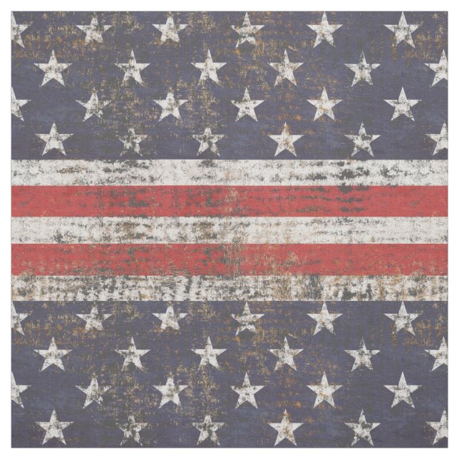 Patriotisches Grunge US Flagge Pattern Stoff (Muster)