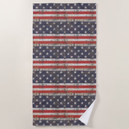 Patriotisches Grunge US Flagge Pattern Strandtuch