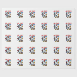 Patriotisches Hahn-Feuerwerk Vintage-Shirt-Design_ Geschenkpapier