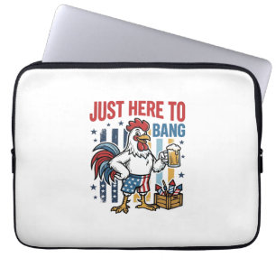 Patriotisches Hahn-Feuerwerk Vintage-Shirt-Design_ Laptopschutzhülle