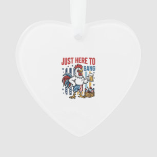 Patriotisches Hahn-Feuerwerk Vintage-Shirt-Design_ Ornament