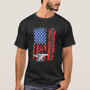 Patriotisches Handwerk 4th July American Flag Farr T-Shirt