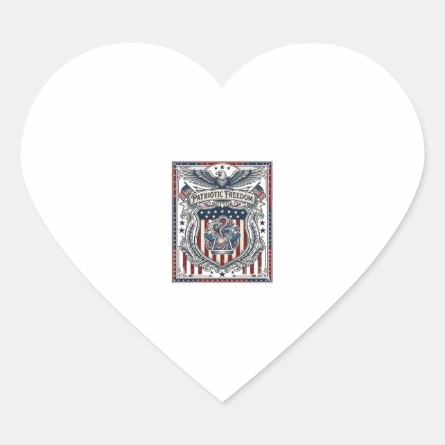 Patriotisches Harz Herz-Aufkleber (Vorderseite)
