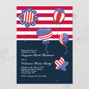 Patriotisches Helium steigt Einladung im Ballon