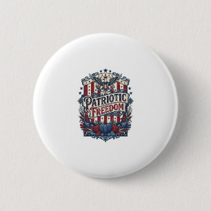 Patriotisches Herbst-Ernte-Vektorgrafik-T-Shirt Button
