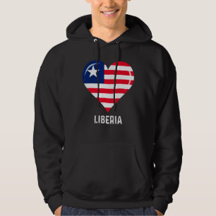 Patriotisches Herz Liberia Flag Retro gestört Hoodie