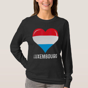 Patriotisches Herz Luxemburg Flag Retro gestört T-Shirt