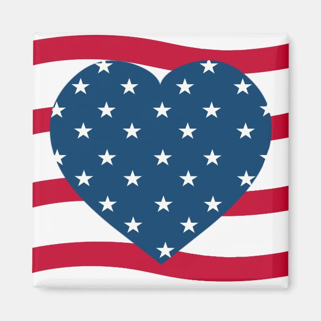 patriotisches Herz Magnet (Vorne)