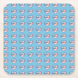 Patriotisches Herz Rechteckiger Pappuntersetzer