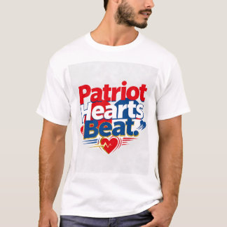 Patriotisches Herzschlag-Kunstwerk T-Shirt