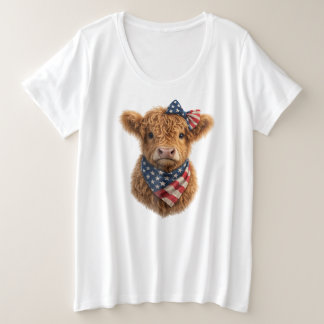Patriotisches Highland-Kalb Große Größe T-Shirt