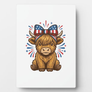 Patriotisches Highland-Kuh-Bogen-Vektordesign (2)_ Fotoplatte