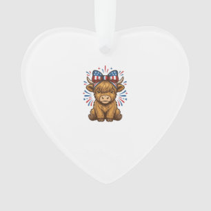 Patriotisches Highland-Kuh-Bogen-Vektordesign (2)_ Ornament