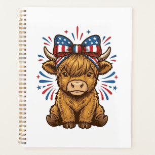 Patriotisches Highland-Kuh-Bogen-Vektordesign (2)_ Planer
