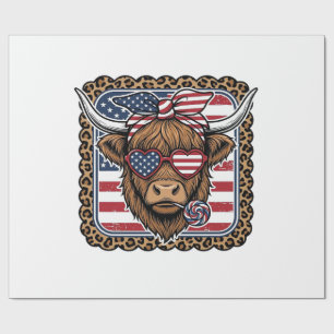 Patriotisches Highland-Rind Vintage-Stich-Design ( Geschenkpapier