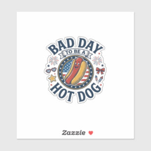 Patriotisches Hot Dog Schlechter Tag Lustiges 4. J Aufkleber