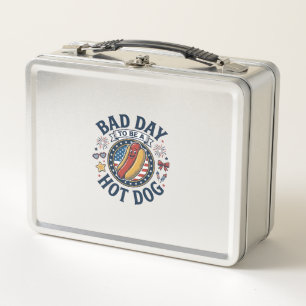 Patriotisches Hot Dog Schlechter Tag Lustiges 4. J Metall Brotdose