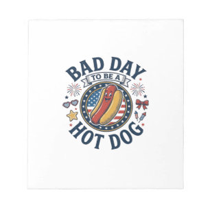 Patriotisches Hot Dog Schlechter Tag Lustiges 4. J Notizblock