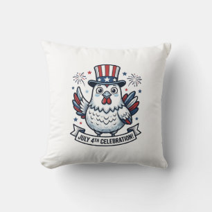 Patriotisches Huhn 4. Juli Feier T-Shirt Des Kissen