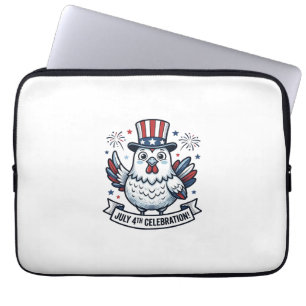 Patriotisches Huhn 4. Juli Feier T-Shirt Des Laptopschutzhülle