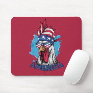 Patriotisches Hühnchen in den USA Bandana und Shad Mousepad