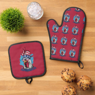 Patriotisches Hühnchen in den USA Bandana und Shad Ofenhandschuh & Topflappen-Set