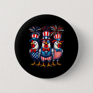 Patriotisches Hühnchen-Usa-Flag Hühnchen Lover 4. Button