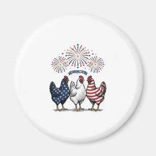 Patriotisches Hühner-Trio Vintage-Stich Vektor De Magnet