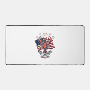 Patriotisches Hummer-Flagge Vintage-Stich T-Shirt_ Schreibtischunterlage