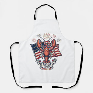 Patriotisches Hummer-Flagge Vintage-Stich T-Shirt_ Schürze