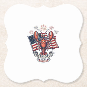 Patriotisches Hummer-Flagge Vintage-Stich T-Shirt_ Untersetzer