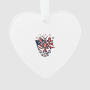 Patriotisches Hummerflagge Vintage-Stich T-Shirt_1 Ornament