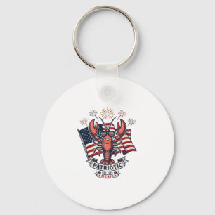 Patriotisches Hummerflagge Vintage-Stich T-Shirt_1 Schlüsselanhänger