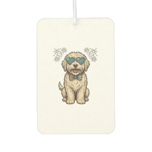 Patriotisches Hund-Feuerwerk Vintage-Shirt-Design Autolufterfrischer