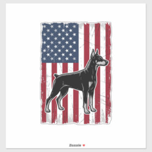Patriotisches Hund Flagge Vintage Vektor-Shirt Des Aufkleber
