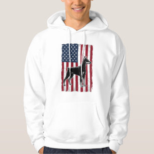 Patriotisches Hund Flagge Vintage Vektor-Shirt Des Hoodie