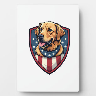 Patriotisches Hund Papa Golden Retriever Gravur Sh Fotoplatte