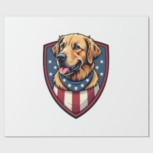 Patriotisches Hund Papa Golden Retriever Gravur Sh Geschenkpapier