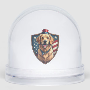 Patriotisches Hund Papa Golden Retriever Gravur Sh Schneekugeln